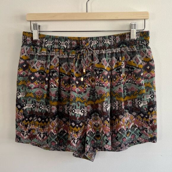 Boho Design Multi Color Silky Pull-on Shorts Aztec Print Forever 21 Size Large - Picture 10 of 14